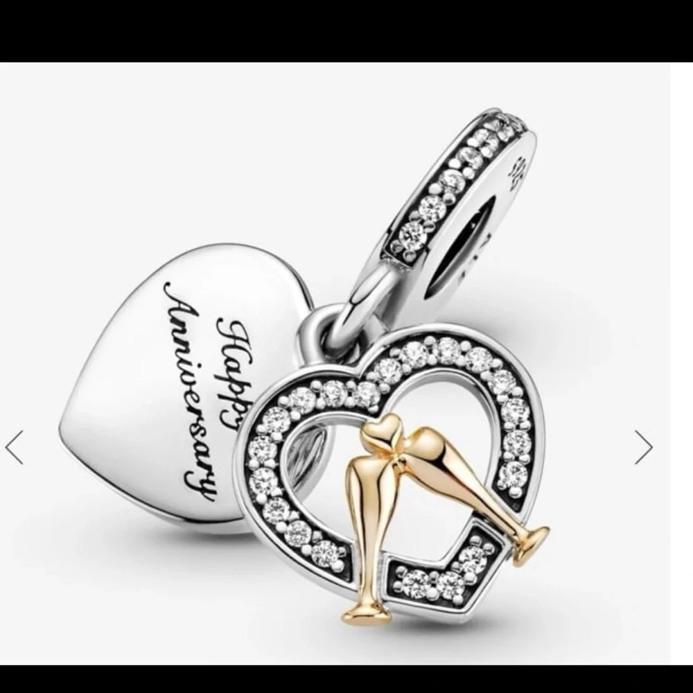 Two-tone Happy Anniversary Dangle Charm
